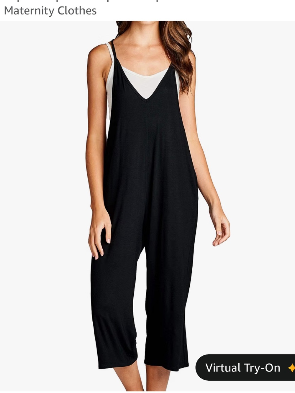 Women’s Black Sleeveless V-Neck Jumpsuit – Layered Look